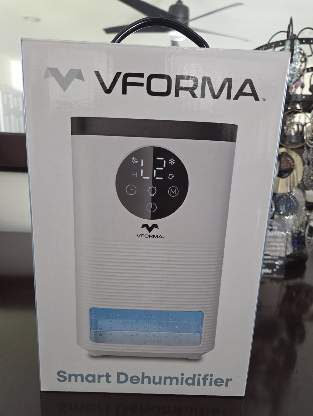 VFORMA Smart Dehumidifier in White with Black Accents